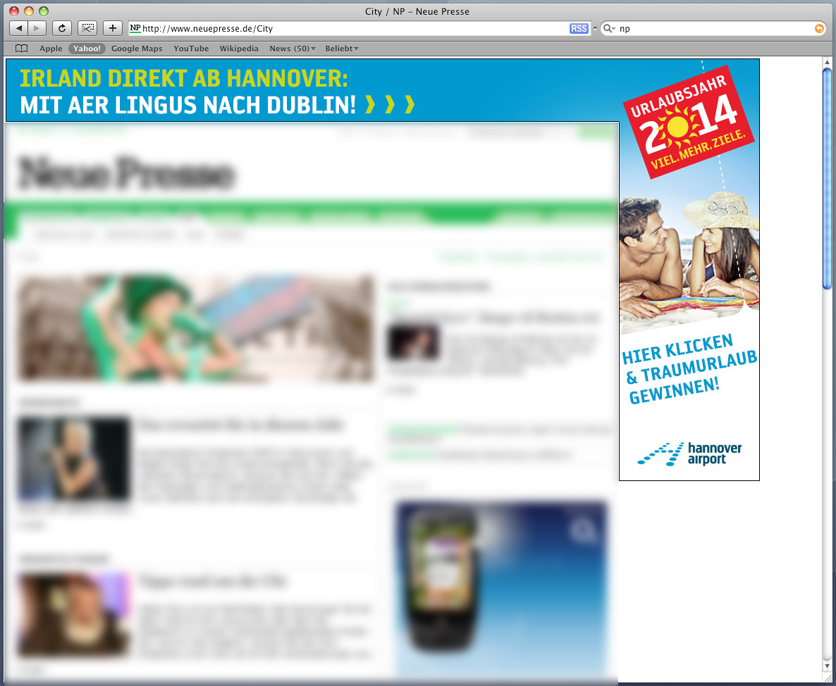 Hannover Airport Urlaubsjahr 2014 - Superbanner