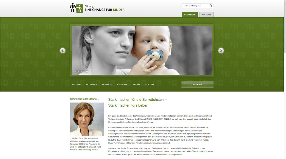 Eine Chance für Kinder Website