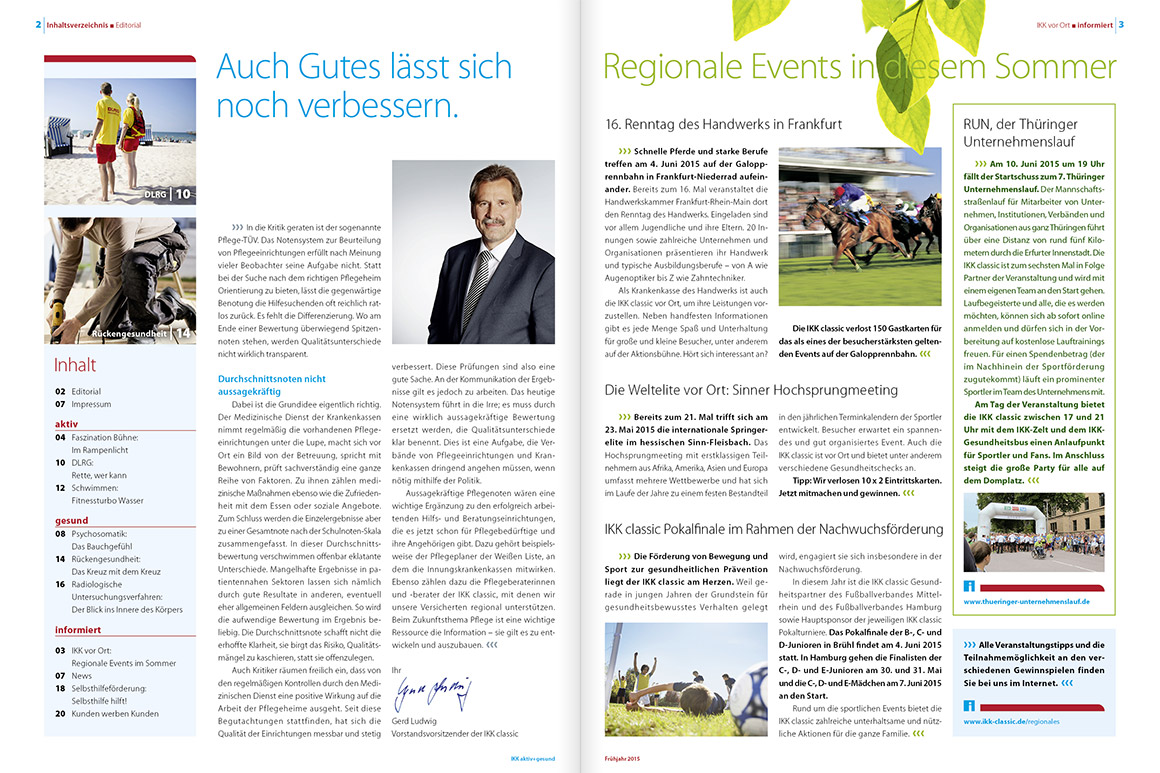 Mitglieder Magazin IKK Classic: Aktiv + Gesund