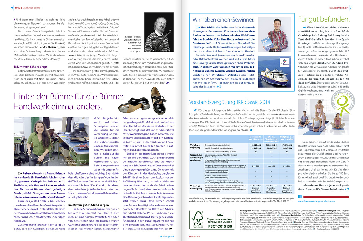 Mitglieder Magazin IKK Classic: Aktiv + Gesund