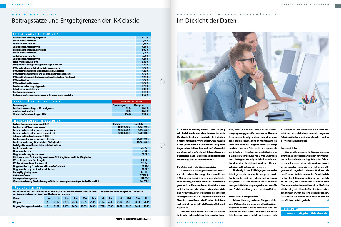 Mitgliedermagazin (Personalbereich und Arbeitgeber) - IKK Classic Profil