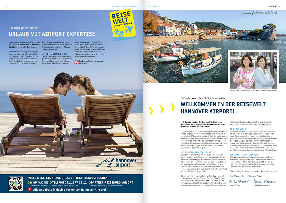 Katalog der Reisewelt Hannover Aiport Editorial