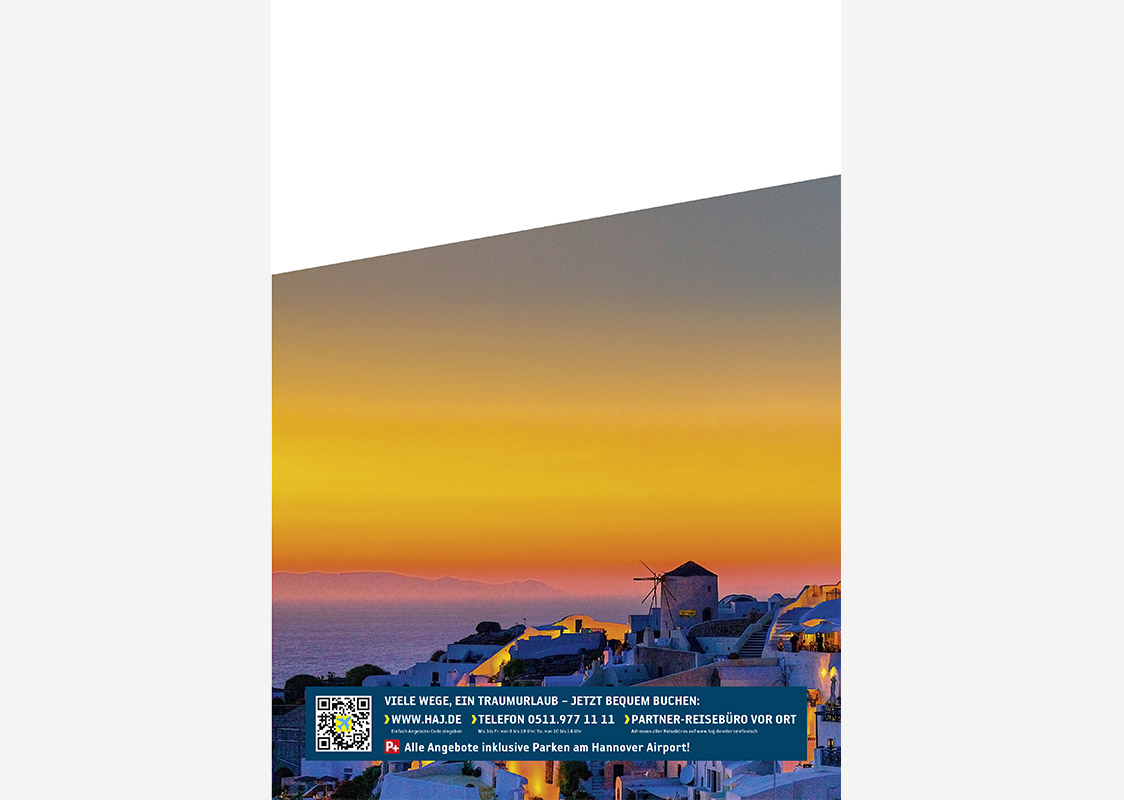 Katalog der Reisewelt Hannover Aiport Rückseite
